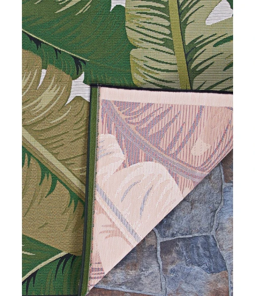 Couristan Dolce Palm Lily 4' x 6' Huntr Green/Ivory Area Rug