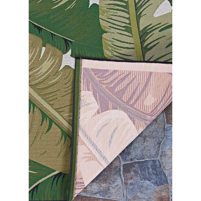 Couristan Dolce Palm Lily 5' x 8' Huntr Green/Ivory Area Rug