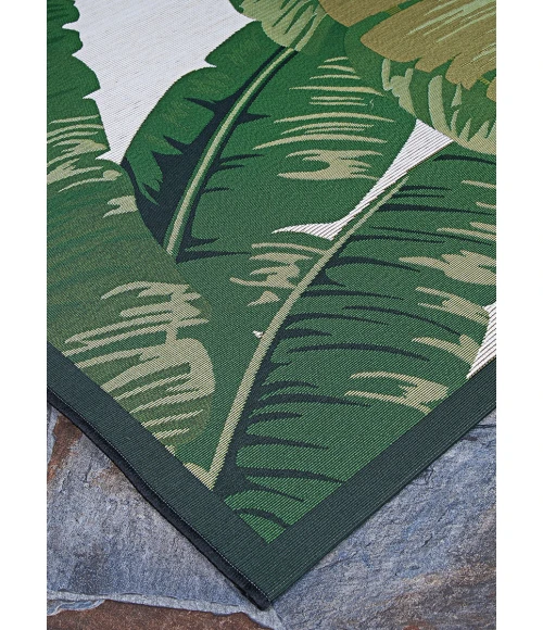 Couristan Dolce Palm Lily 4' x 6' Huntr Green/Ivory Area Rug