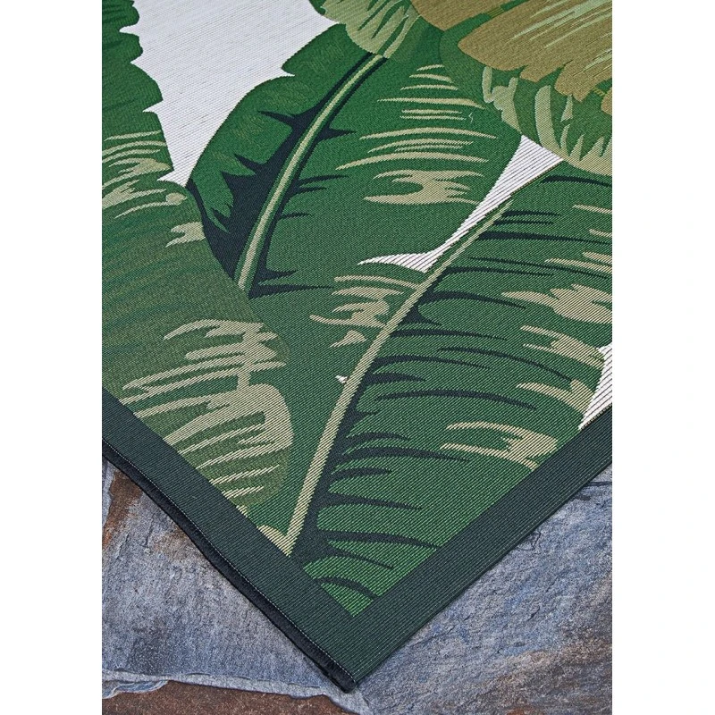 Couristan Dolce Palm Lily 4' x 6' Huntr Green/Ivory Area Rug