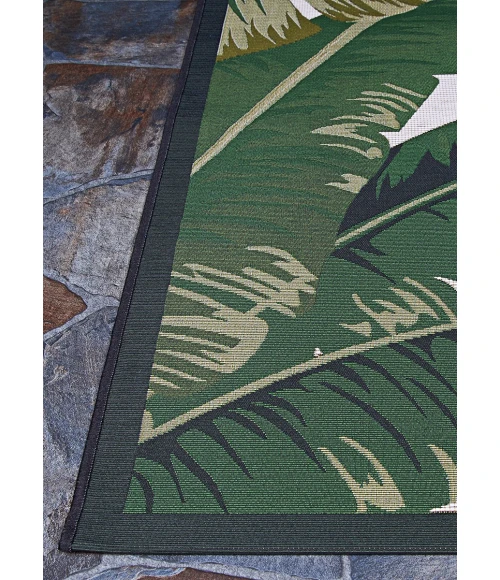 Couristan Dolce Palm Lily 4' x 6' Huntr Green/Ivory Area Rug
