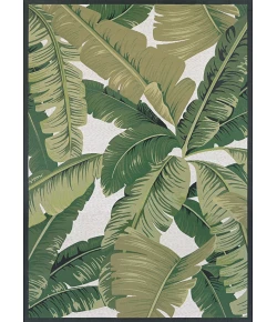Couristan Dolce Palm Lily Huntrgreen/Ivory Area Rug 5 ft. 3 in. X 7 ft. 6 in. Rectangle
