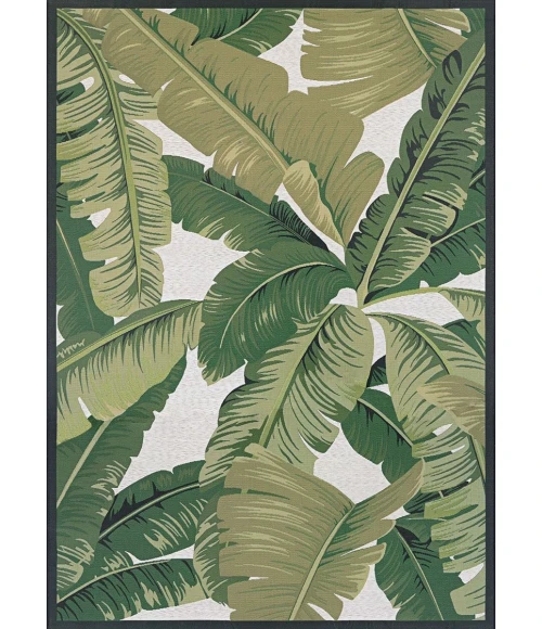 Couristan Dolce Palm Lily 4' x 6' Huntr Green/Ivory Area Rug