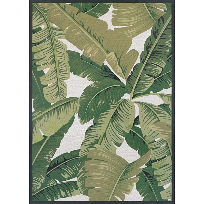 Couristan Dolce Palm Lily 5' x 8' Huntr Green/Ivory Area Rug