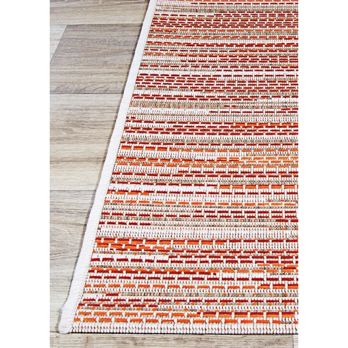 Couristan Monaco Alassio 8' Runner Sand/Maroon/Salmon Area Rug