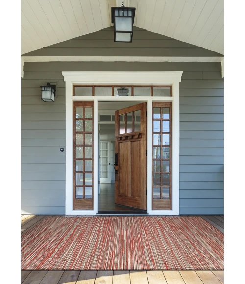 Couristan Monaco Alassio 8' x 11' Sand/Maroon/Salmon Area Rug