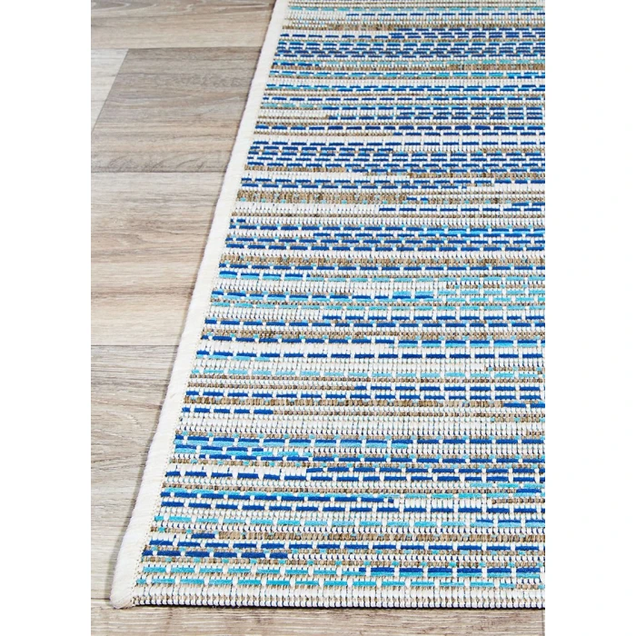 Couristan Monaco Alassio 2' x 4' Sand/Azure/Turquoise Area Rug