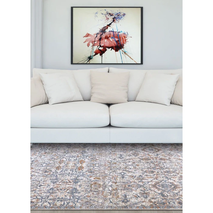 Couristan Luxor Beige/Multi 8188/0150 2 ft. 7 in. X 12 ft. Rectangle Rug