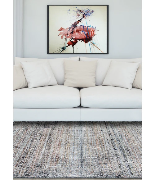 Couristan Luxor Barocco 8' x 11' Multi/Antique Beige Pewter Area Rug
