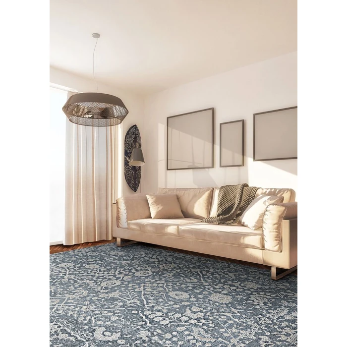 Couristan Marina Lillian 2' x 4' Slate Blue/Oyster Area Rug
