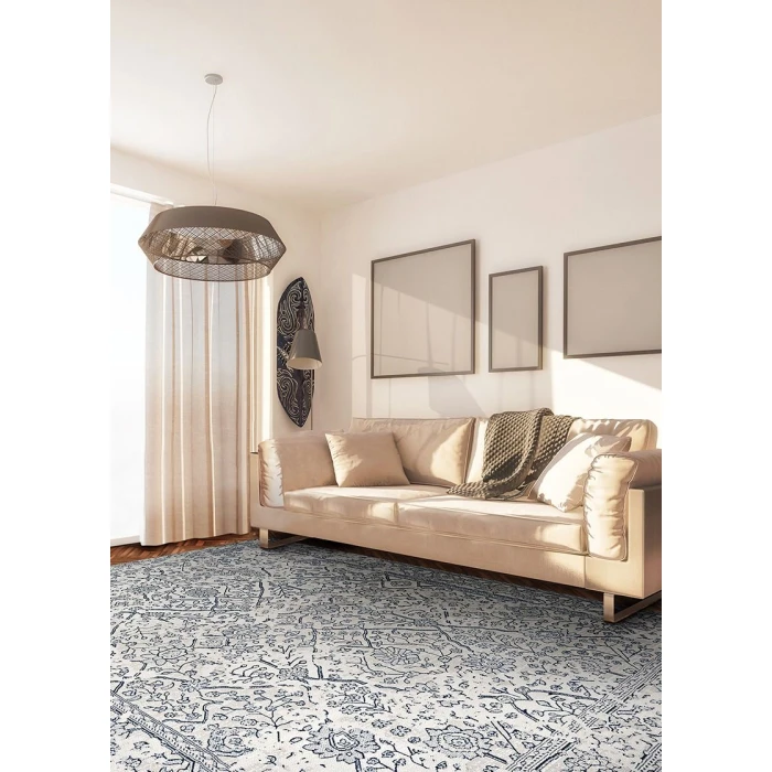 Couristan Marina Oyster/Slate Blue 8974/0567 2 ft. X 3 ft. 11 in. Rectangle Rug