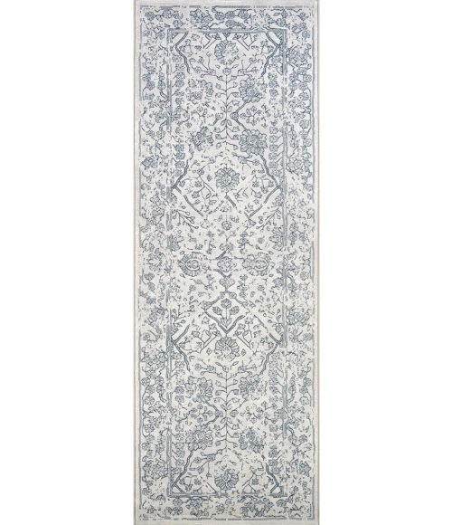 Couristan Marina Lillian 6' x 9' Oyster/Slate Blue Area Rug