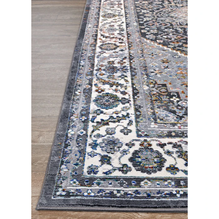 Couristan Gypsy Grey/Ivory AY38/0102 3 ft. 6 in. X 5 ft. 6 in. Rectangle Rug