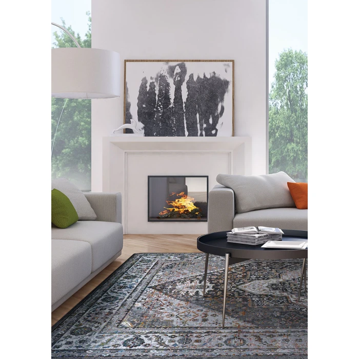Couristan Gypsy Grey/Ivory AY38/0102 3 ft. 6 in. X 5 ft. 6 in. Rectangle Rug