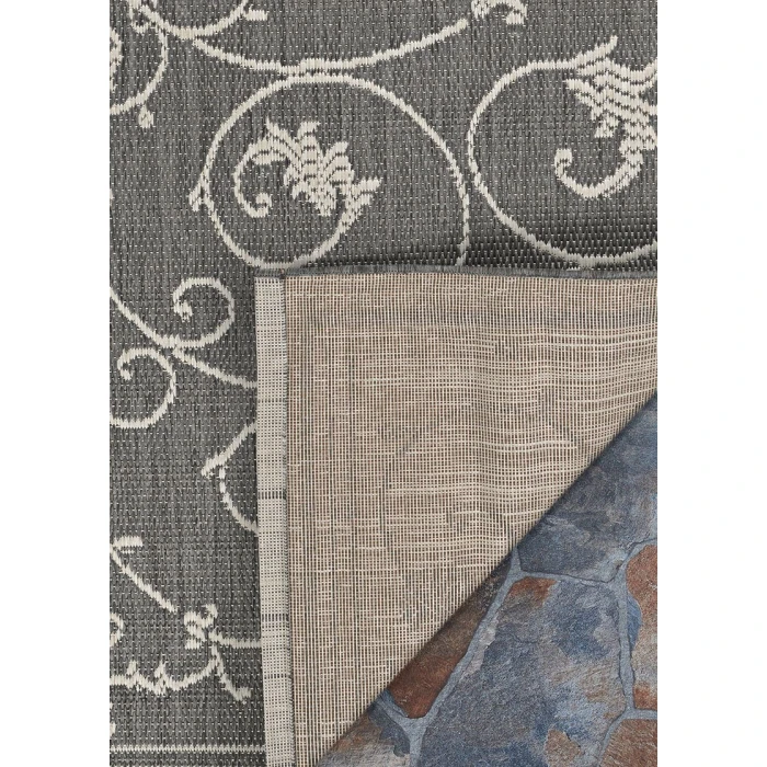 Couristan RECIFE CHAMPAGNE/GREY R583_3312 7ft.6in. x 7ft.6in. Round Rug