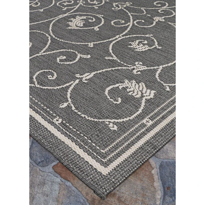 Couristan RECIFE CHAMPAGNE/GREY R583_3312 7ft.6in. x 7ft.6in. Round Rug