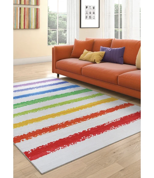 Couristan Rainbow Spearmint/Multi R629/0001 2 ft. X 8 ft. Rectangle Rug