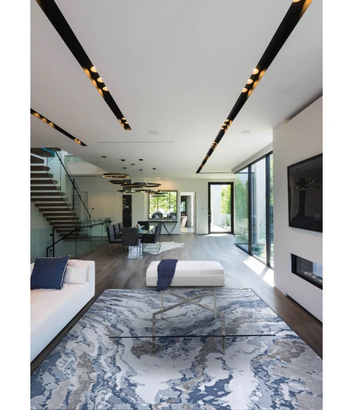 Couristan Serenity Abstract Marble 4' x 6' Grey/Opal Area Rug