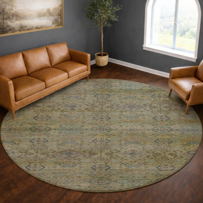 Dalyn Aristo Green AR1 8ft. x 8ft. Round Rug