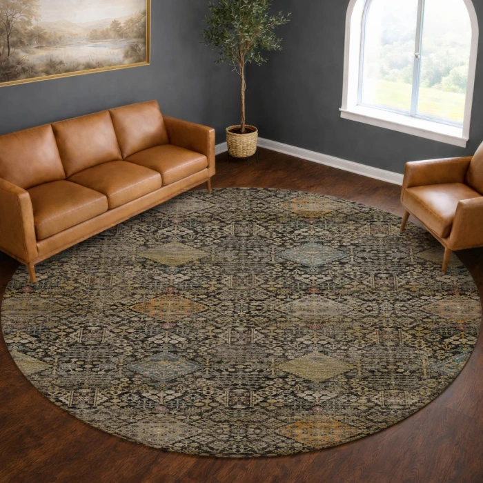 Dalyn Aristo Beige AR1 8ft. x 8ft. Round Rug
