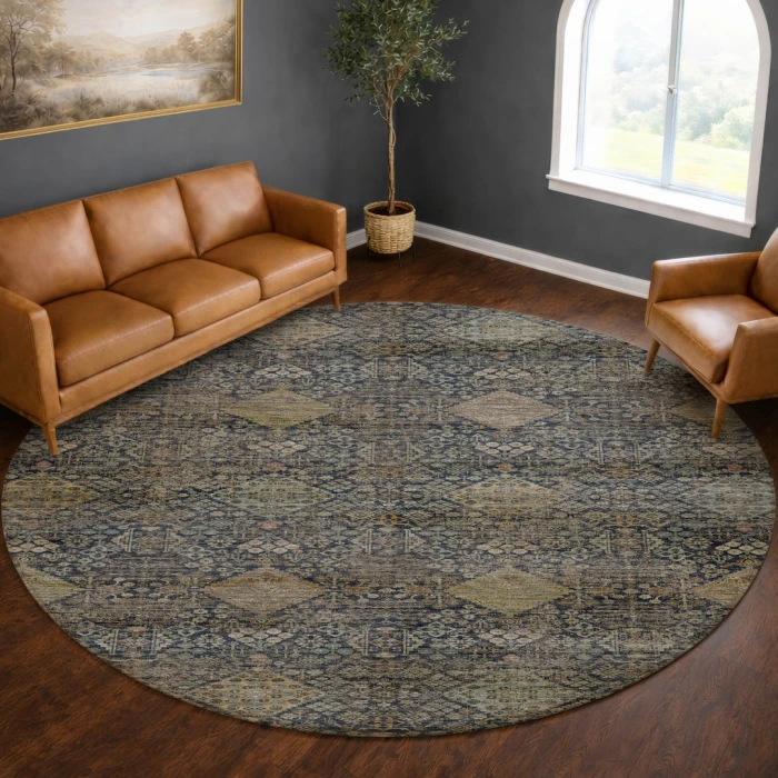 Dalyn Aristo Blue AR1 8ft. x 8ft. Round Rug