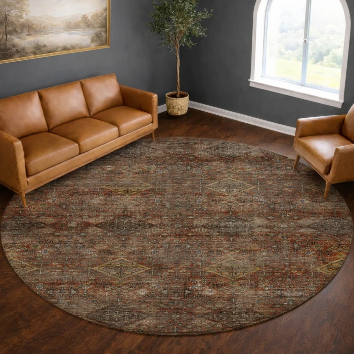 Dalyn Aristo Orange AR1 8ft. x 8ft. Round Rug