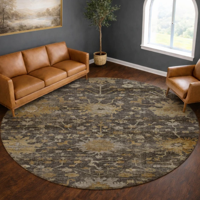Dalyn Aristo Gray AR2 8ft. x 8ft. Round Rug