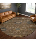 Dalyn Aristo Brown AR2 8ft. x 8ft. Round Rug