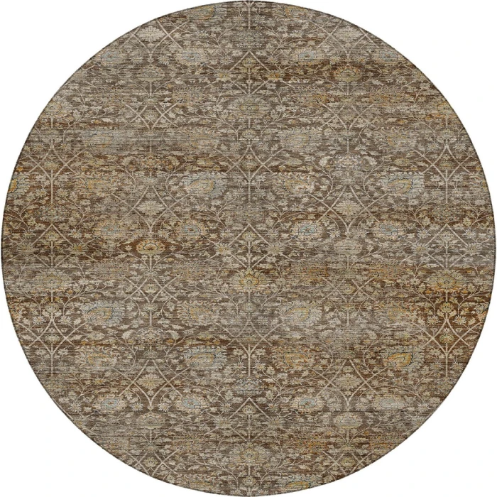 Dalyn Aristo Brown AR3 8ft. x 8ft. Round Rug