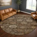 Dalyn Aristo Brown AR7 8ft. x 8ft. Round Rug