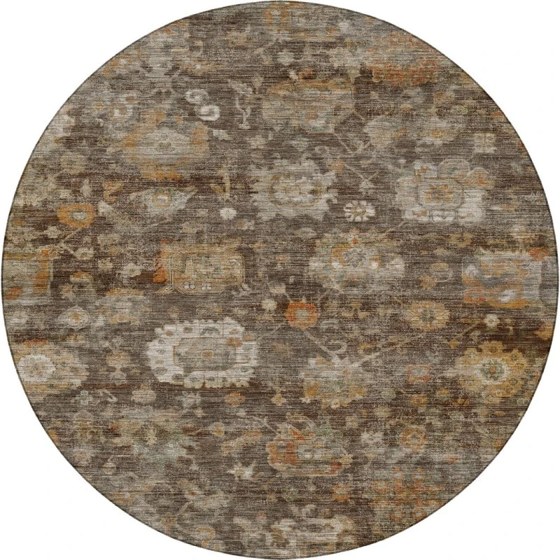 Dalyn Aristo Brown AR7 8ft. x 8ft. Round Rug