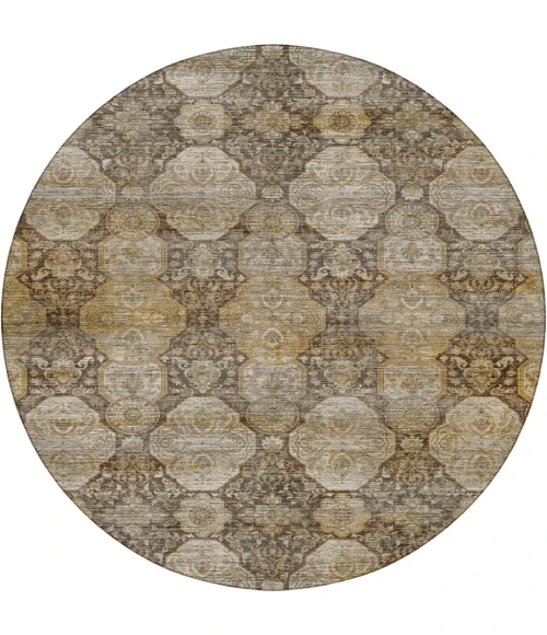 Dalyn Aristo Brown AR8 8ft. x 8ft. Round Rug