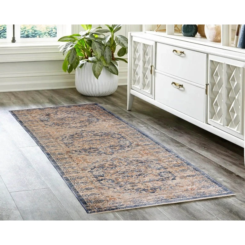 Dalyn Bergama BE3 Navy 2'3" x 7'10" Runner Rug