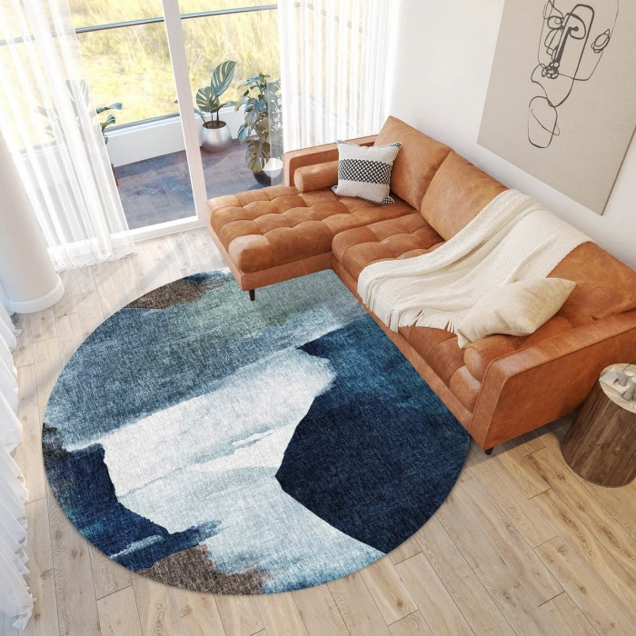 Dalyn Boca Blue BO7 8ft. x 8ft. Rug