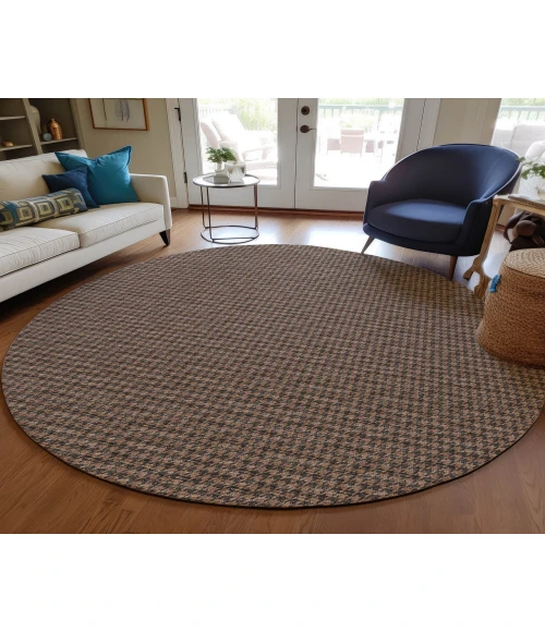 Dalyn Indoor/Outdoor Hinton HN1 Chocolate Washable 4' x 4' Rug