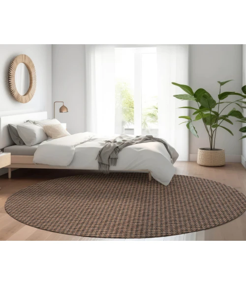 Dalyn Indoor/Outdoor Hinton HN1 Chocolate Washable 4' x 4' Rug