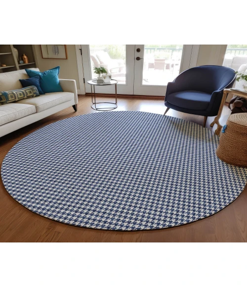 Dalyn Indoor/Outdoor Hinton HN1 Navy Washable 6' x 6' Rug