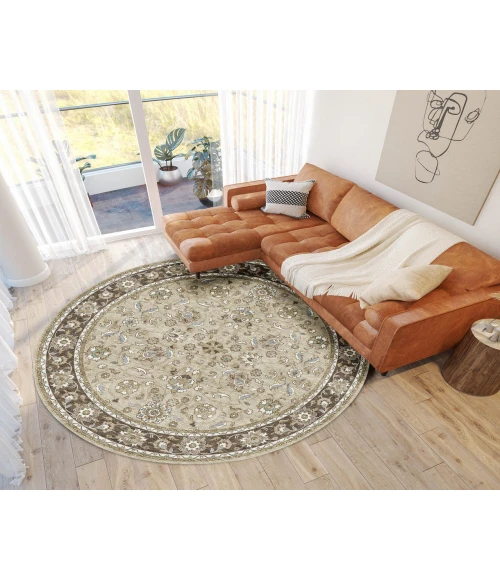 Dalyn Luxury Washable Hatay HY1 Beige 8' x 8' Round Rug