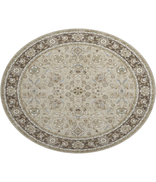 Dalyn Luxury Washable Hatay HY1 Beige 8' x 8' Round Rug