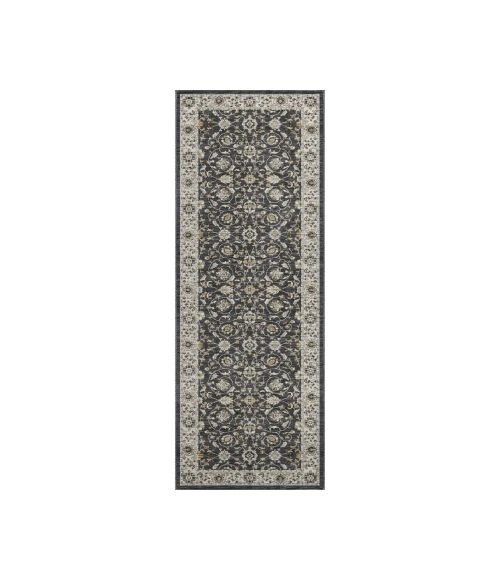 Dalyn Luxury Washable Hatay HY1 Black 2'3" x 7'6" Runner Rug