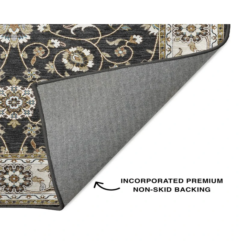 Dalyn Luxury Washable Hatay HY1 Black 3' x 5' Rug