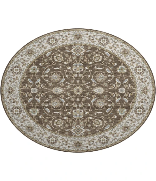 Dalyn Luxury Washable Hatay HY1 Chocolate 8' x 8' Round Rug