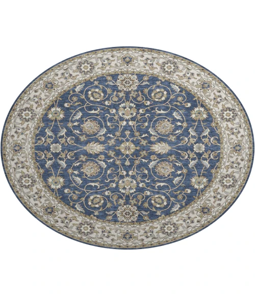 Dalyn Luxury Washable Hatay HY1 Navy 8' x 8' Round Rug
