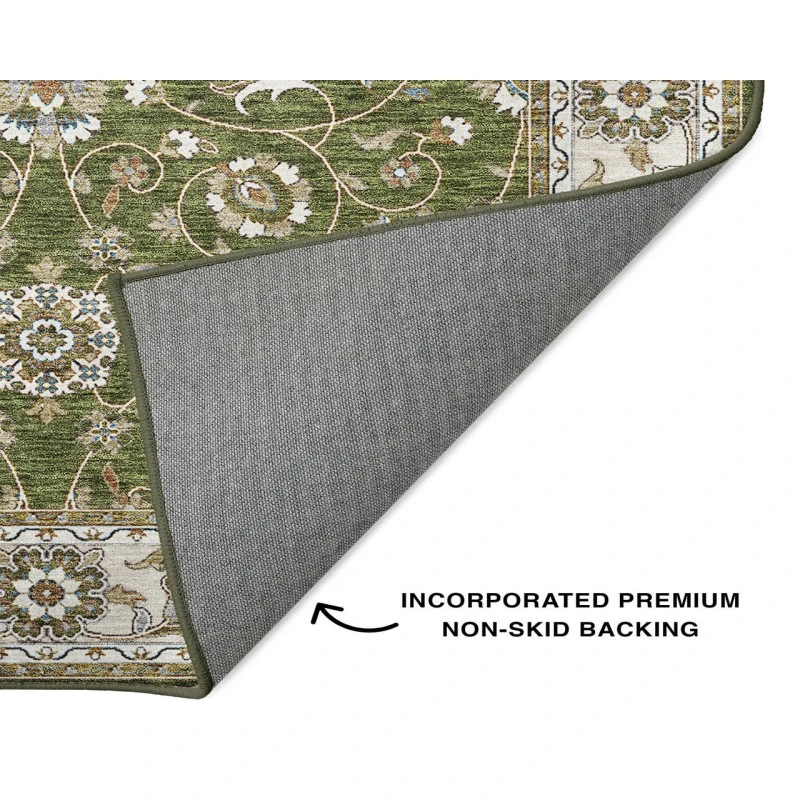 Dalyn Luxury Washable Hatay HY1 Olive 2'3" x 7'6" Runner Rug