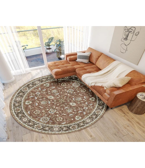 Dalyn Luxury Washable Hatay HY1 Paprika 8' x 8' Round Rug