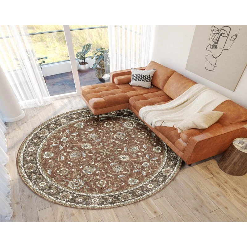 Dalyn Luxury Washable Hatay HY1 Paprika 8' x 8' Round Rug
