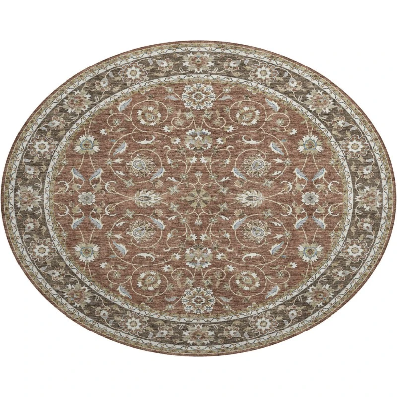 Dalyn Luxury Washable Hatay HY1 Paprika 8' x 8' Round Rug