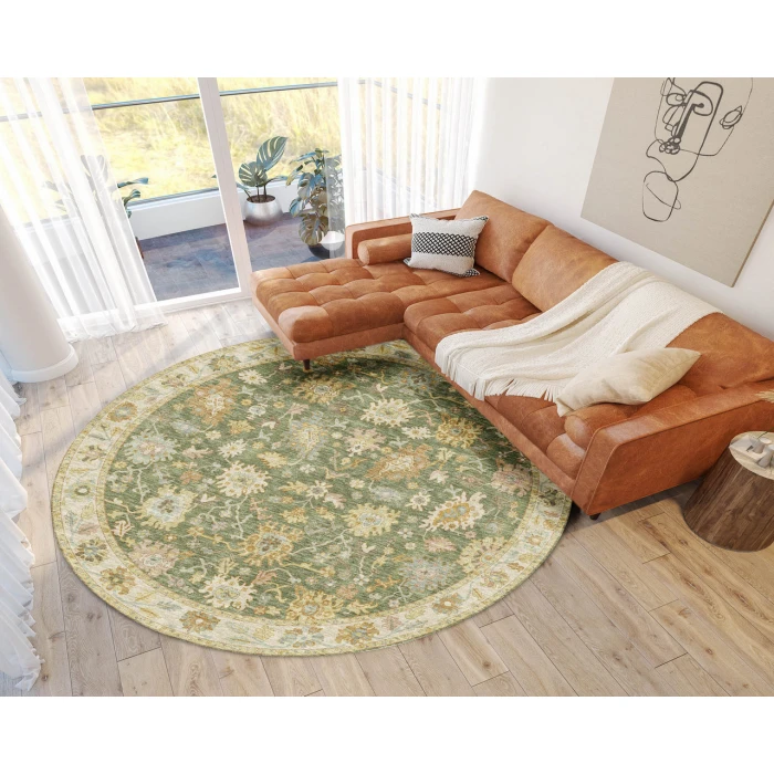 Dalyn Luxury Washable Hatay HY2 Aloe 8' x 8' Round Rug