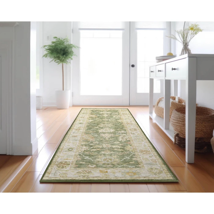 Dalyn Luxury Washable Hatay HY2 Aloe 2'3" x 7'6" Runner Rug
