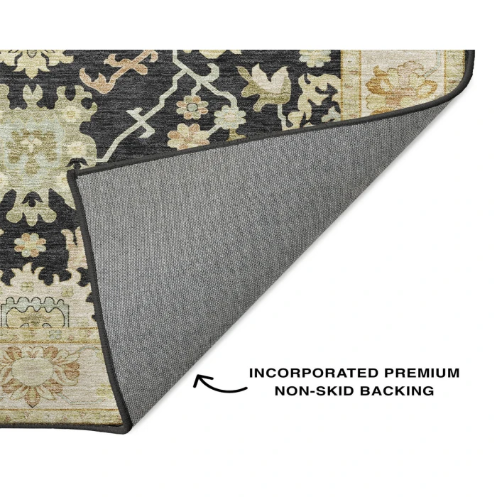 Dalyn Luxury Washable Hatay HY2 Black 5' x 7'6" Rug